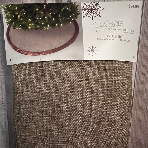 Burlap Brown and Sparkle Tree Skirt, NWT - Picture 3 of 3